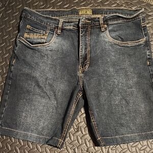 Urban Star Men's Casual Denim Shorts - Dark Blue Size 38